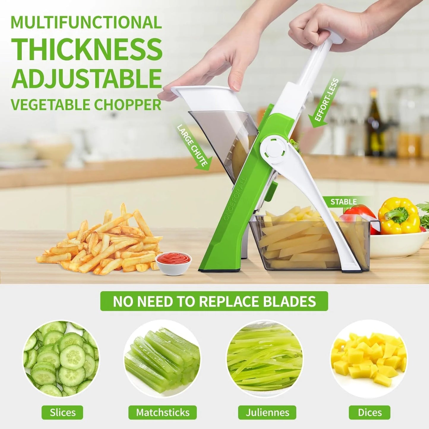 Safe Mandoline Slicer - Multi Vegetable Chopper