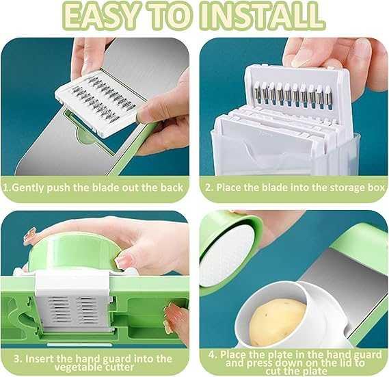 Multifunctional 5-Blade Vegetable Cutter & Grater | Stainless Steel Kitchen Tool