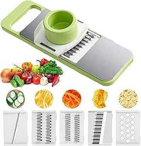 Multifunctional 5-Blade Vegetable Cutter & Grater | Stainless Steel Kitchen Tool