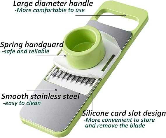 Multifunctional 5-Blade Vegetable Cutter & Grater | Stainless Steel Kitchen Tool