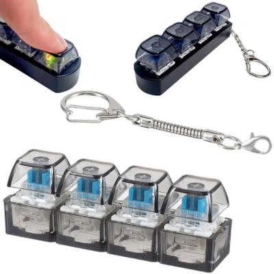 4-Key Mechanical Keyboard Clicker Keychain