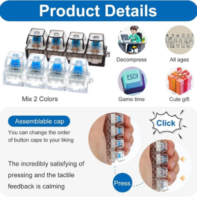 4-Key Mechanical Keyboard Clicker Keychain