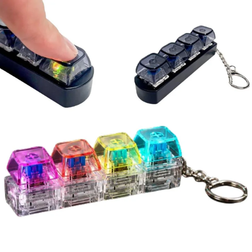 4-Key Mechanical Keyboard Clicker Keychain